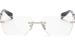 BALMAIN BPX-150-C PIERRE Unisex Optical Frame Brushed Silver with Blue Swirl