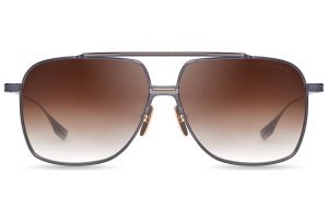 DITA DTS100-A-03 Unisex Sunglasses Black Iron White Gold