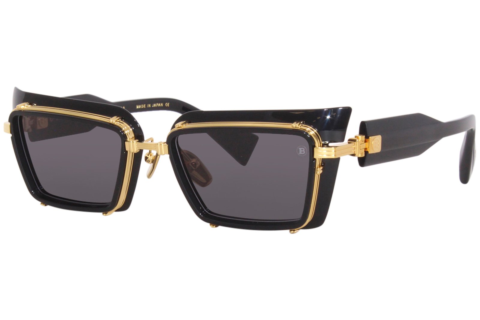 BALMAIN BPS-130A-52 Unisex Sunglasses Black/Gold - Image 2