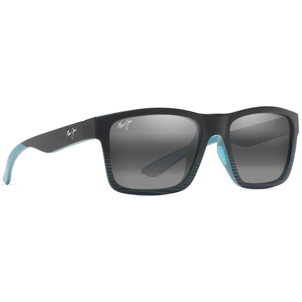 MAUI JIM MJ 897-02 Unisex Sunglass Black with Teal stripes - Image 2
