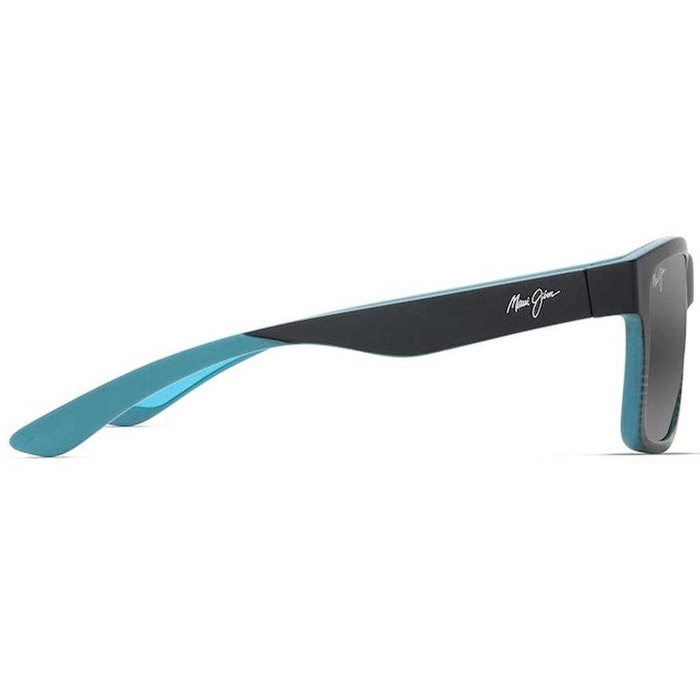 MAUI JIM MJ 897-02 Unisex Sunglass Black with Teal stripes - Image 3