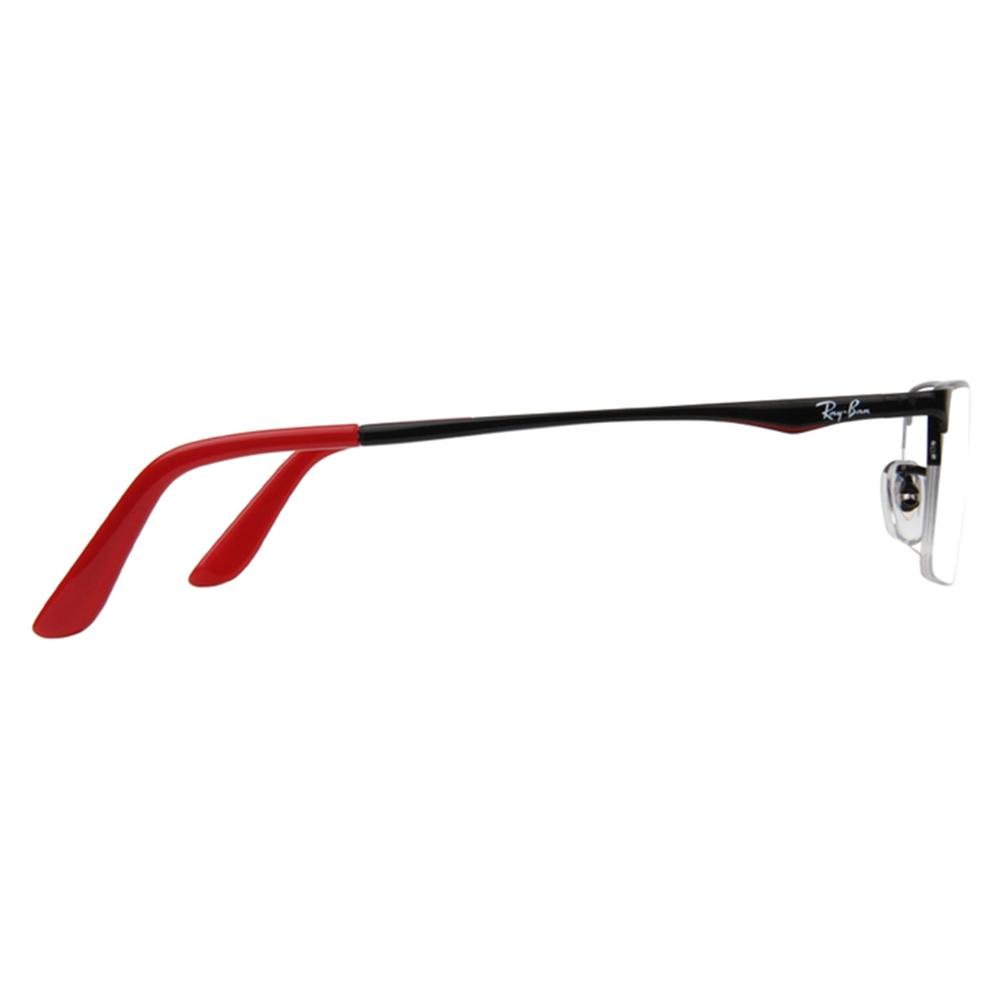 RAYBAN RB6304I 2509 - Metal Supra Rayban Black red Square - Image 3