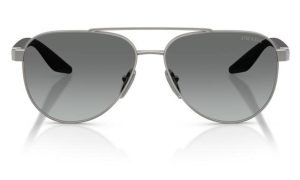 PRADA SPS A52 5AV3M1 58 - METAL SHEET Prada Gunmetal Aviator